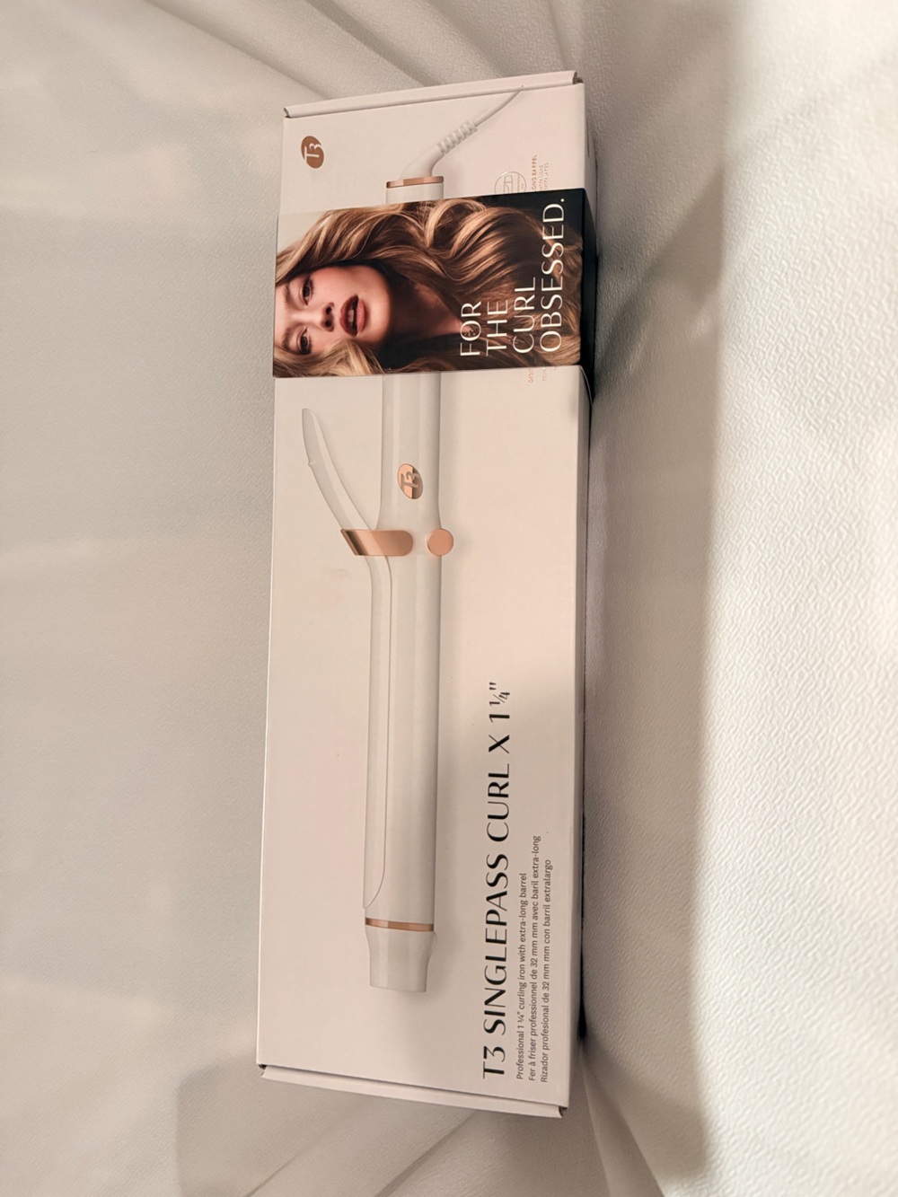 NEW T3 SinglePass 1.25 Inch Curl X Ceramic Extra-Long Barrel Curling Iron White - Picture 4 of 5
